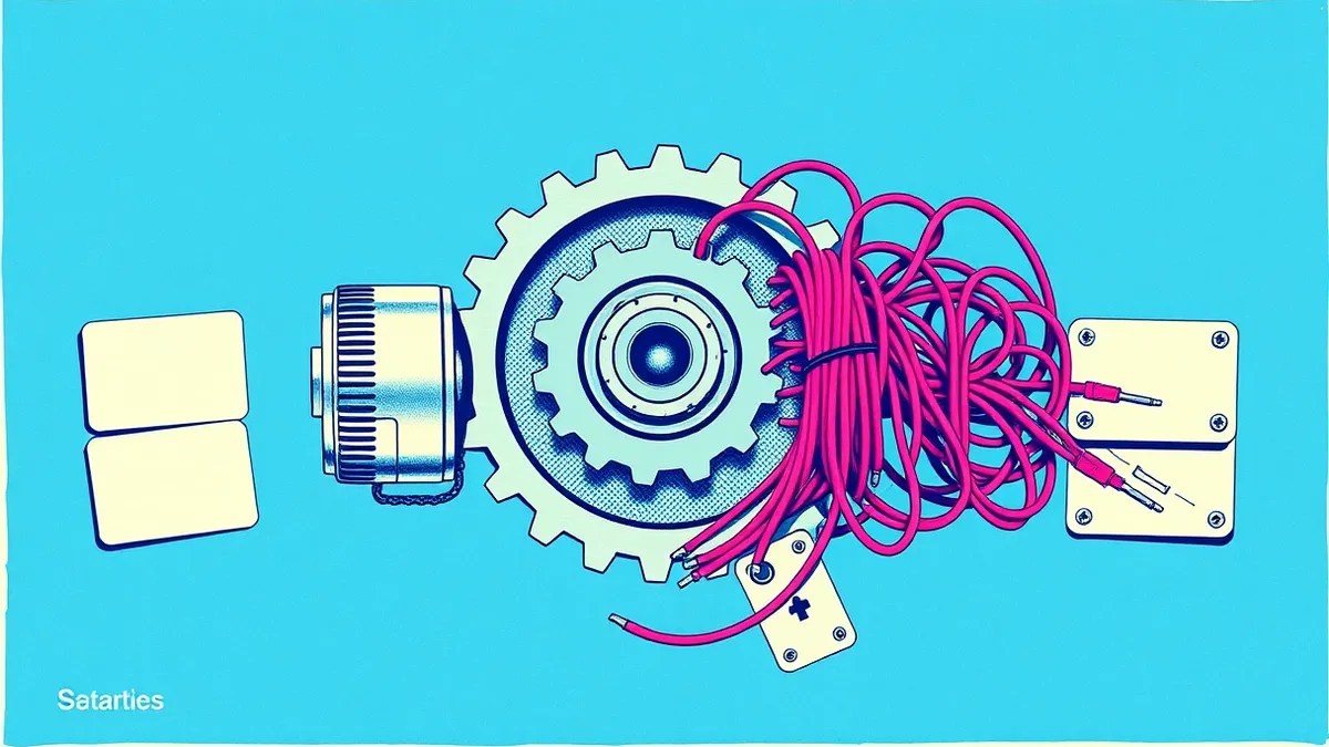 Illustration: A central gear mechanism rotates smoothly while multiple blank keycards slide into separate slots nearby.
