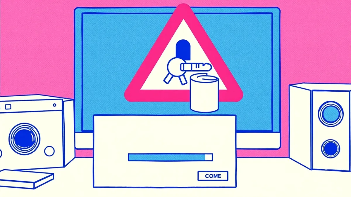 Illustration: A generic software installation box sits on a desk, showing a blank progress bar.