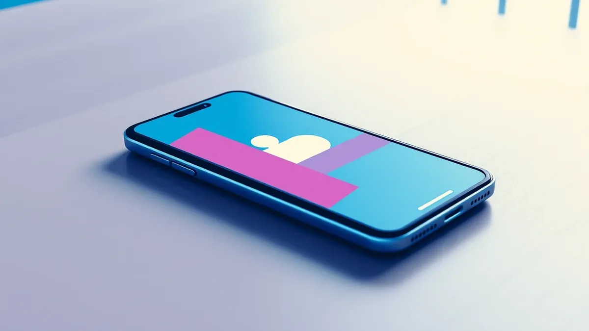 Illustration: A sleek smartphone rests on a wooden table, its screen displaying a greyed out social media icon overlaid with a subtle translucent barrier.