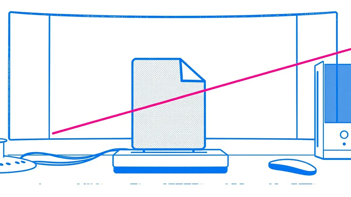 Illustration: A single computer file icon sits on a clean desk surface, its edges slightly blurred as if vibrating from sudden alteration.